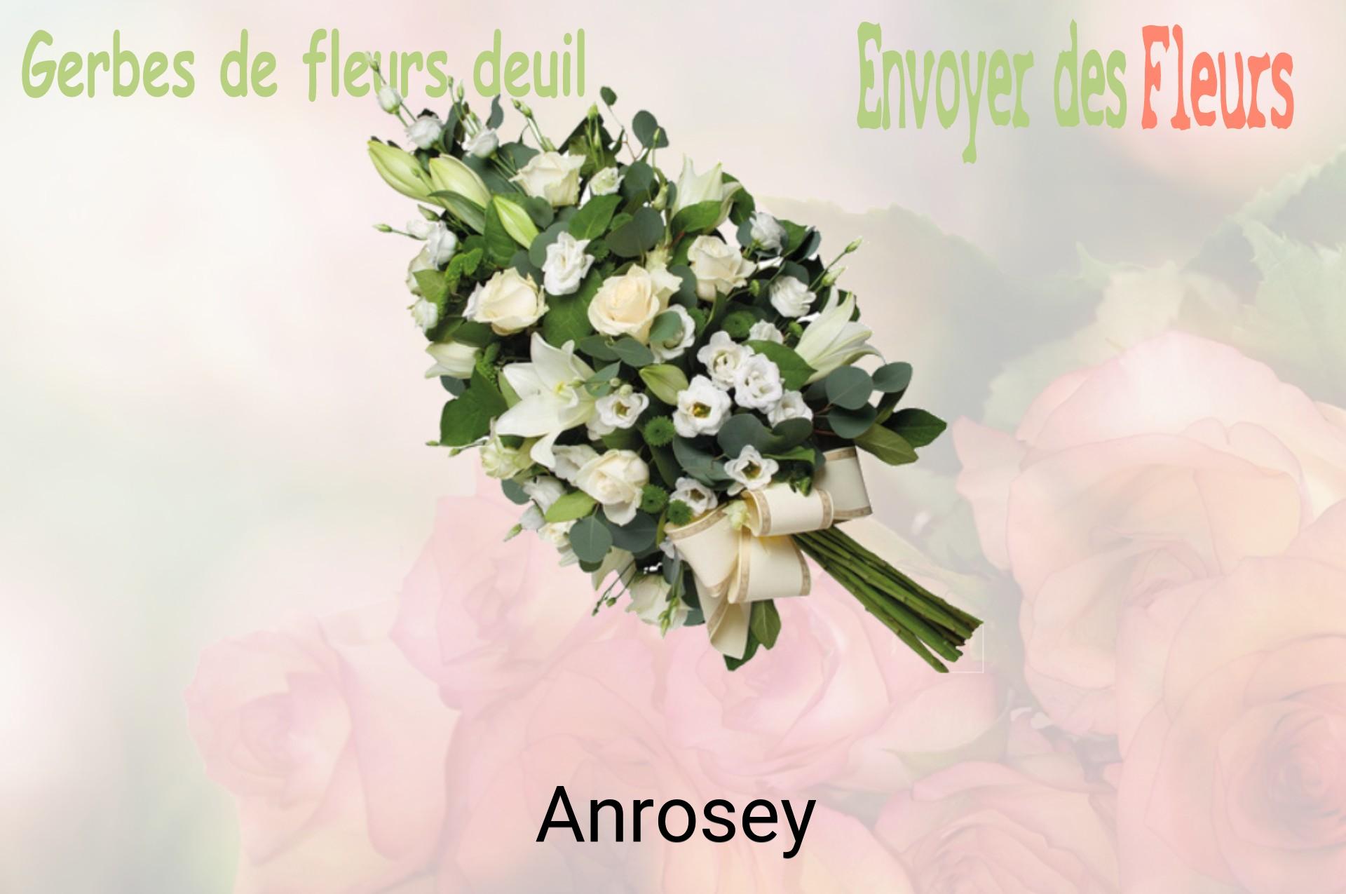 Gerbe de fleurs de deuil livrée à Anrosey